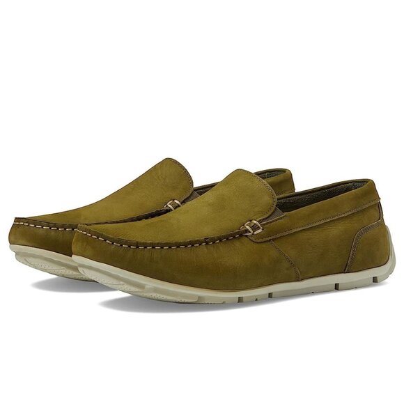 Rockport Warner Venetian Avocado Green Leather Mens 10 W Slip On Loafer Shoes - Picture 1 of 4